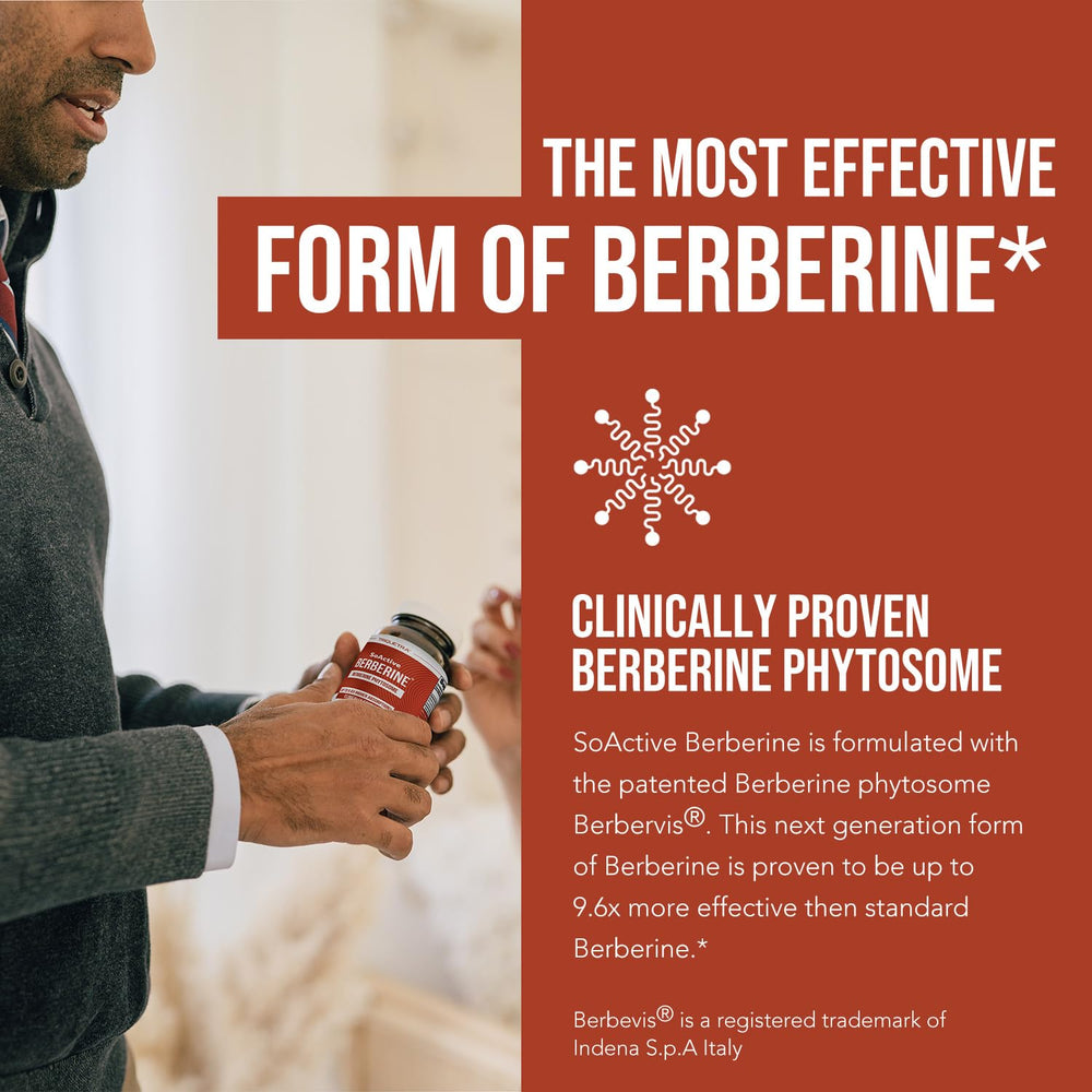 Triquetra Health SoActive Berberine bottle back showing dosage and safety.