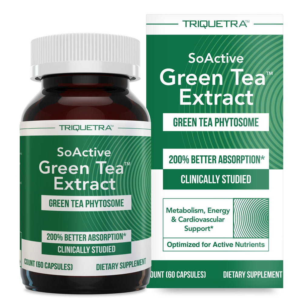 Triquetra Health SoActive Green Tea bottle front showing premium extract for metabolism support