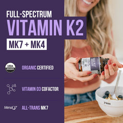 Triquetra Health Total K2 capsules close-up highlighting MK7 from MenaQ7