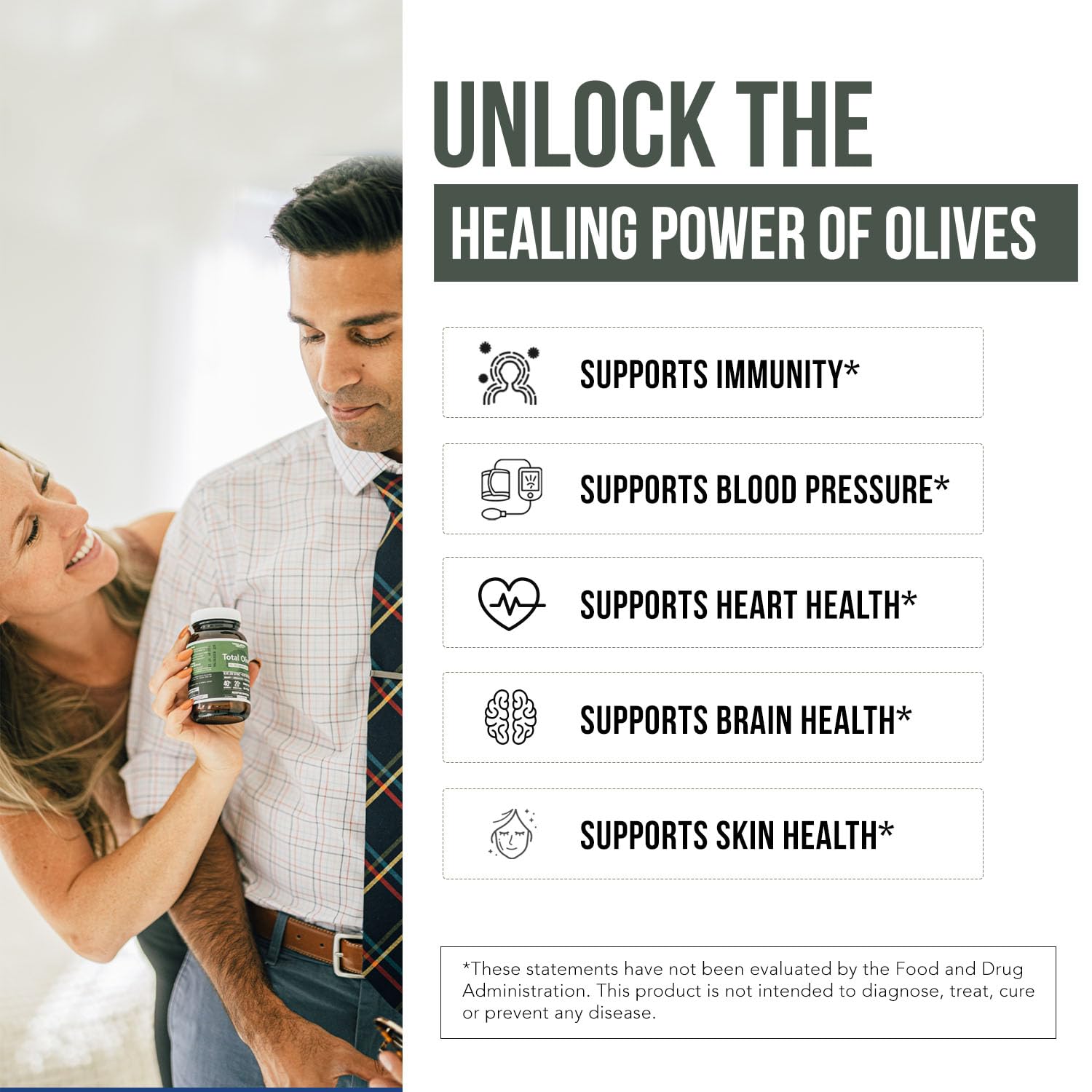 Olive leaf and fruit extract panel highlights 40% oleuropein and 20% hydroxytyrosol