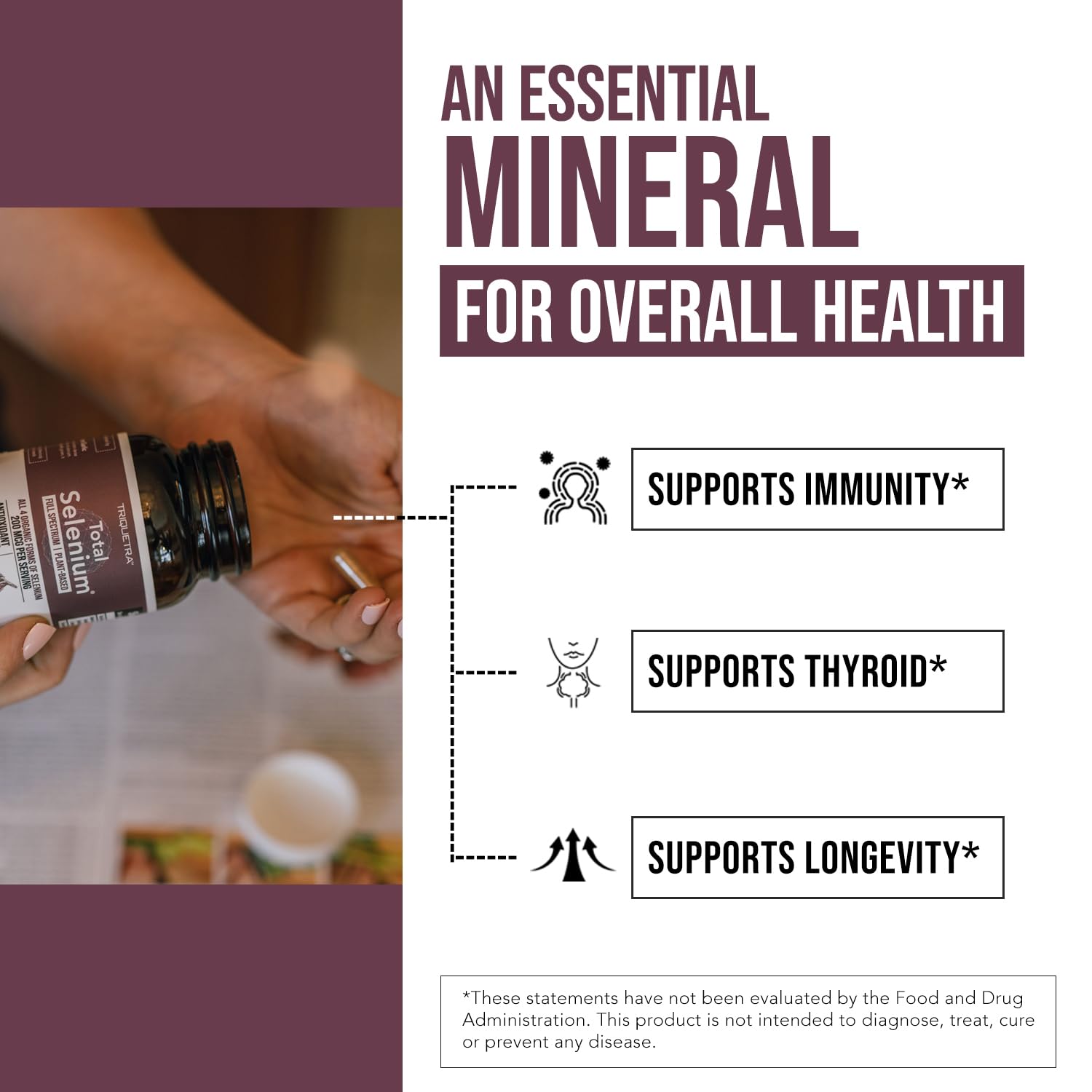 Triquetra Health Total Selenium ingredients derived from garlic for natural selenium.