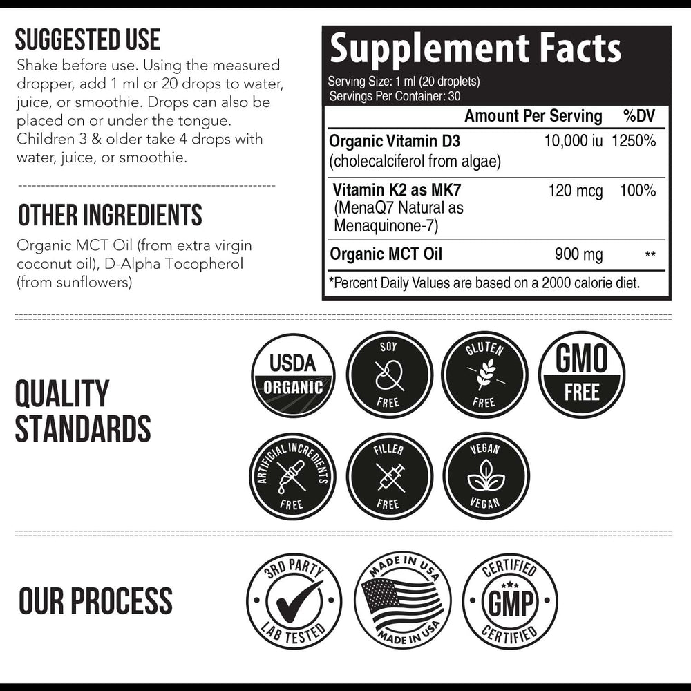 Triquetra Health Vegan D3 K2 ingredients highlight plant-based, allergen-free formulation