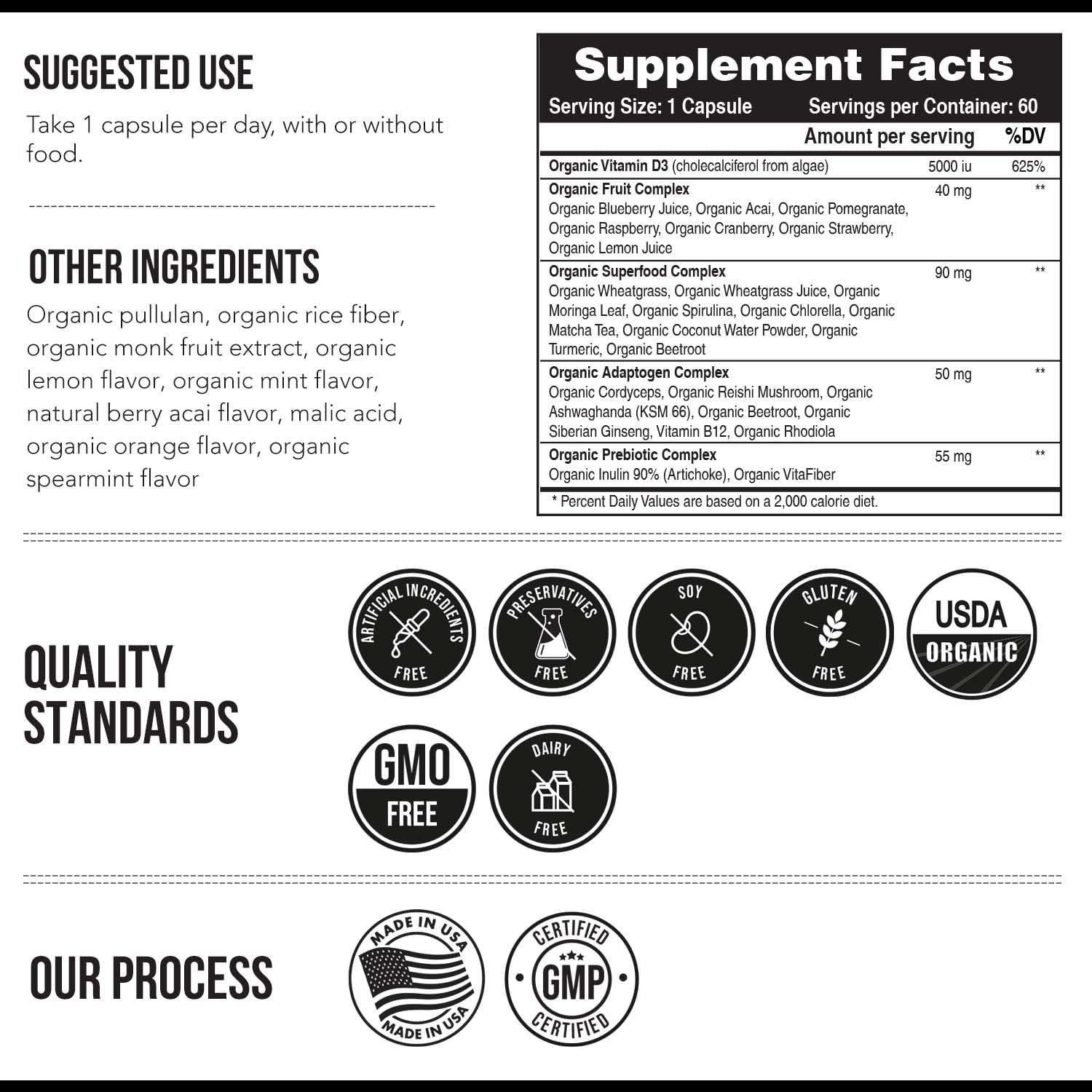 Vegan D3 with organic, gluten-free attributes on packaging.