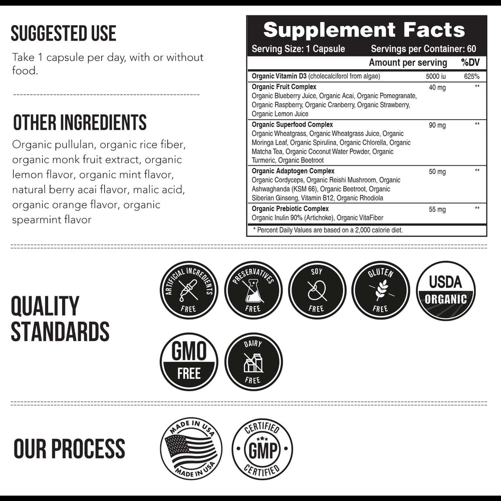 Vegan D3 with organic, gluten-free attributes on packaging.
