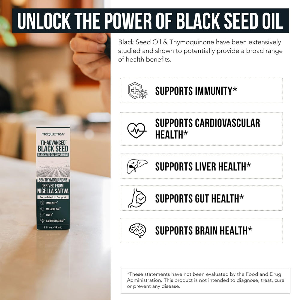 Triquetra Health vegan and GMP-certified badge on packaging