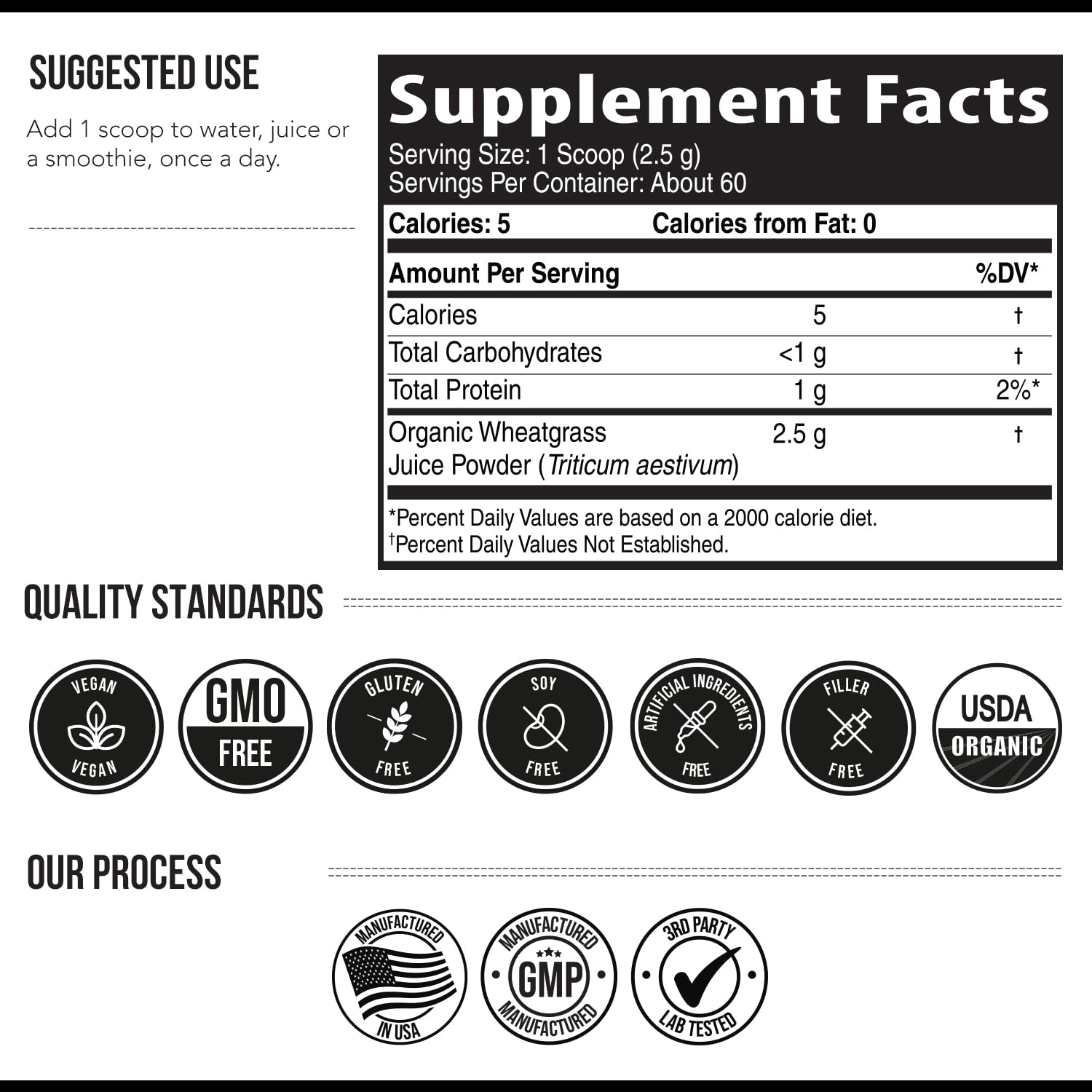 Triquetra Health Wheatgrass Powder green hue shows vibrant natural greens powder.