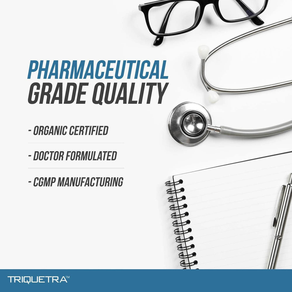 Triquetra Liquid drops with graduated markings for accurate dosing.