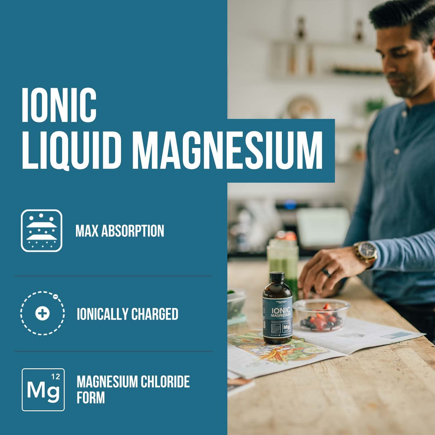 Triquetra Liquid Magnesium pour demonstrates easy dosing for calm mood support.