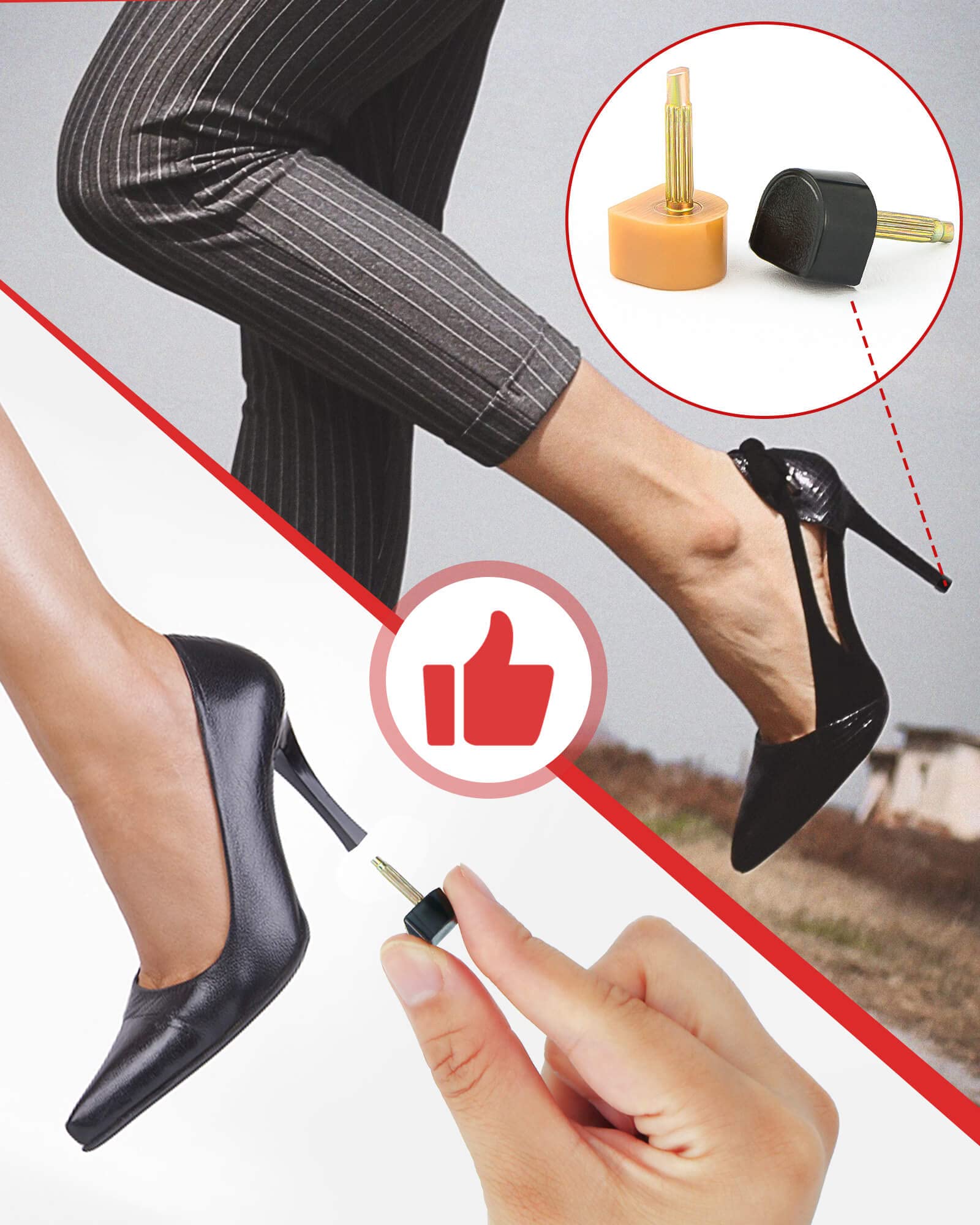 TRIZILLA noise-reducing design keeps heel wear discreet