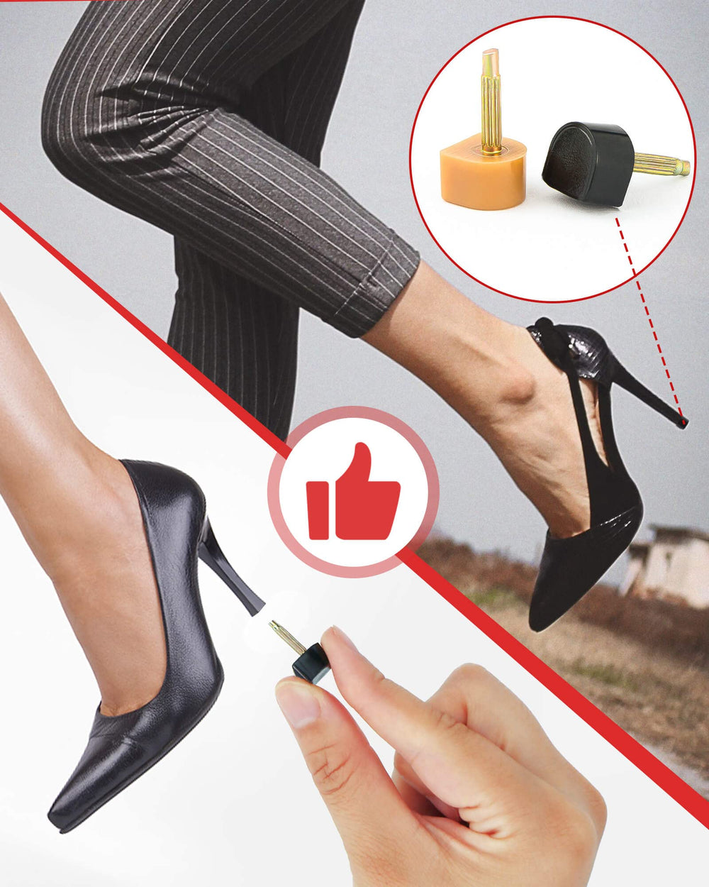 TRIZILLA noise-reducing design keeps heel wear discreet