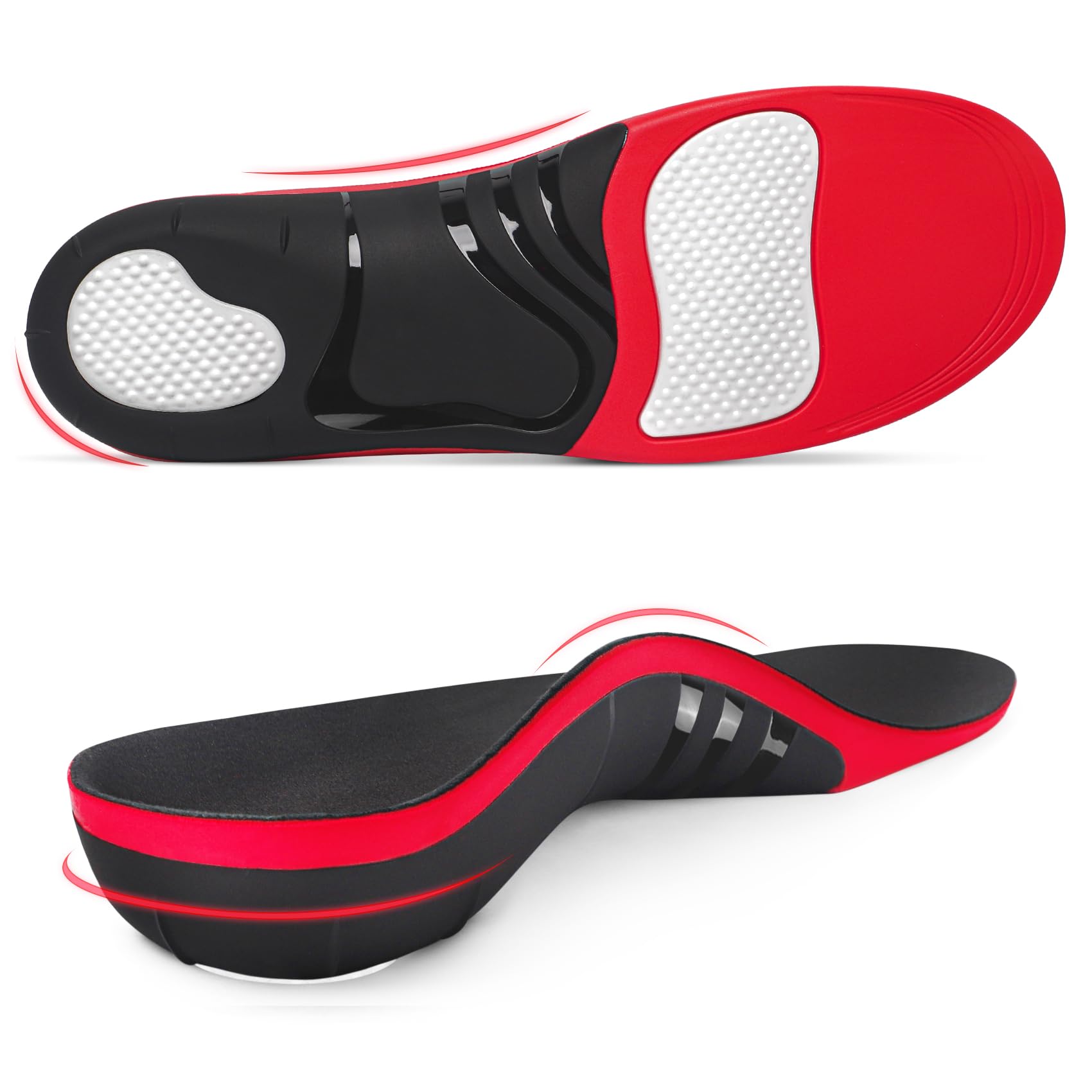 Trooer plantar fasciitis insoles with high arch support for daily comfort