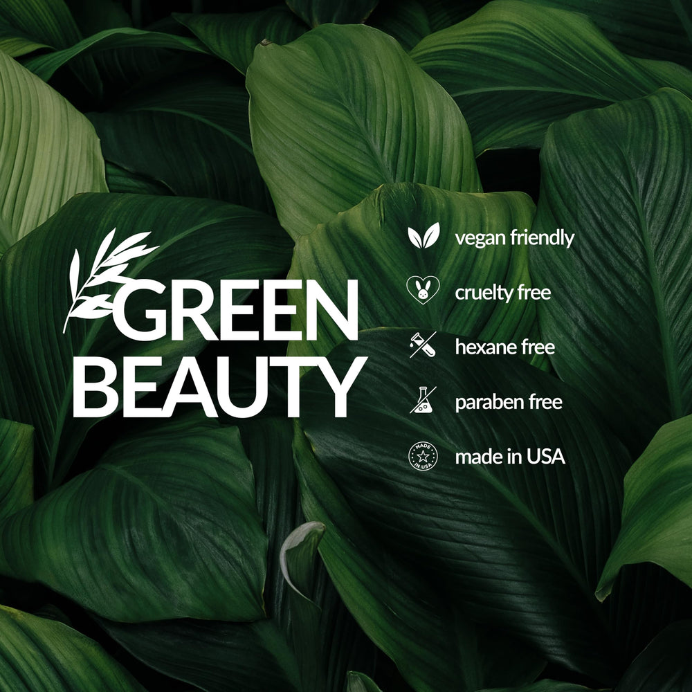 Packaging view highlights sustainable PET bottle and branding.