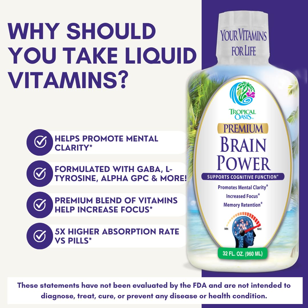 Ingredients graphic emphasizes GABA, Alpha GPC, L-Theanine for cognitive support.