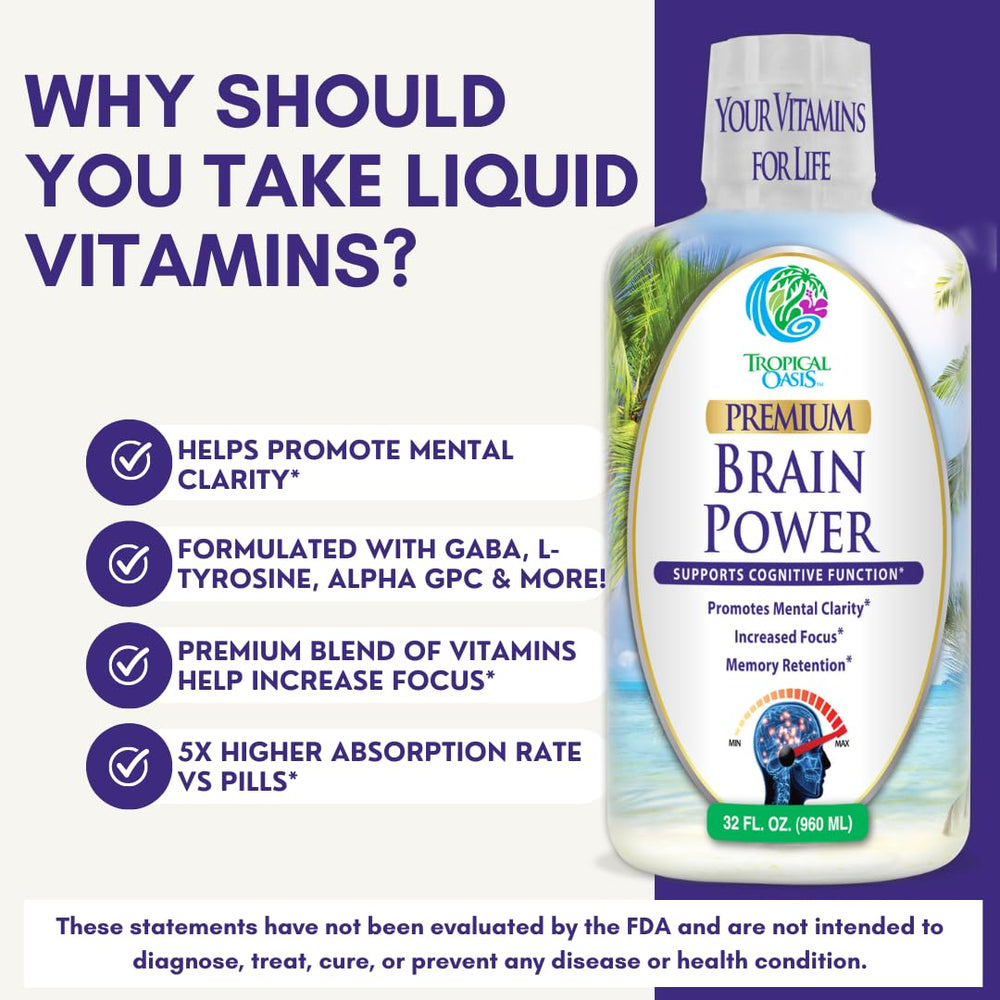Ingredients graphic emphasizes GABA, Alpha GPC, L-Theanine for cognitive support.