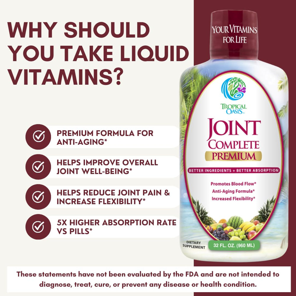 Tropical Oasis Joint Complete bottle seal preserves potency and freshness