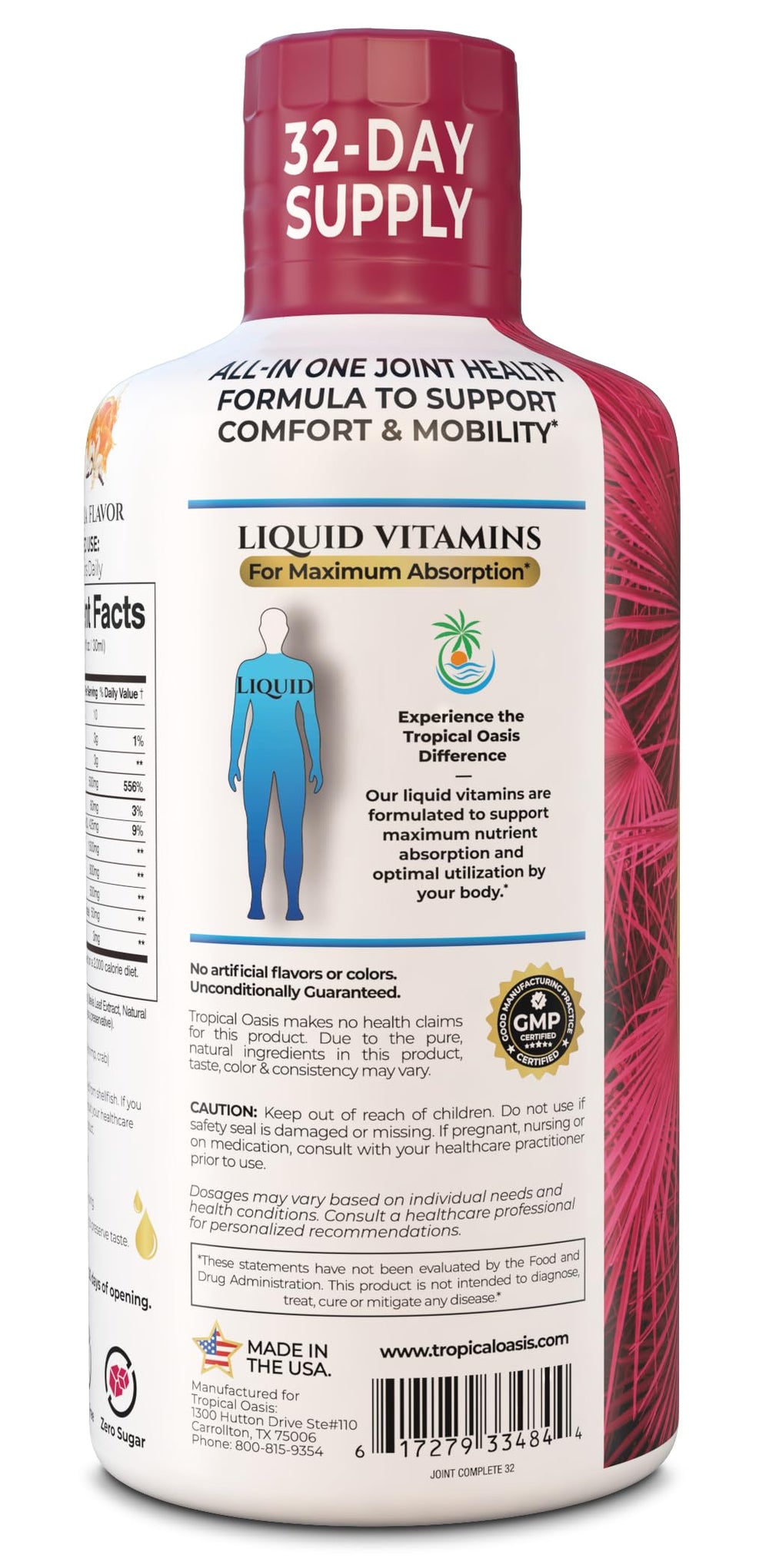Tropical Oasis Joint Complete liquid pour demonstrates convenient, fast-acting delivery