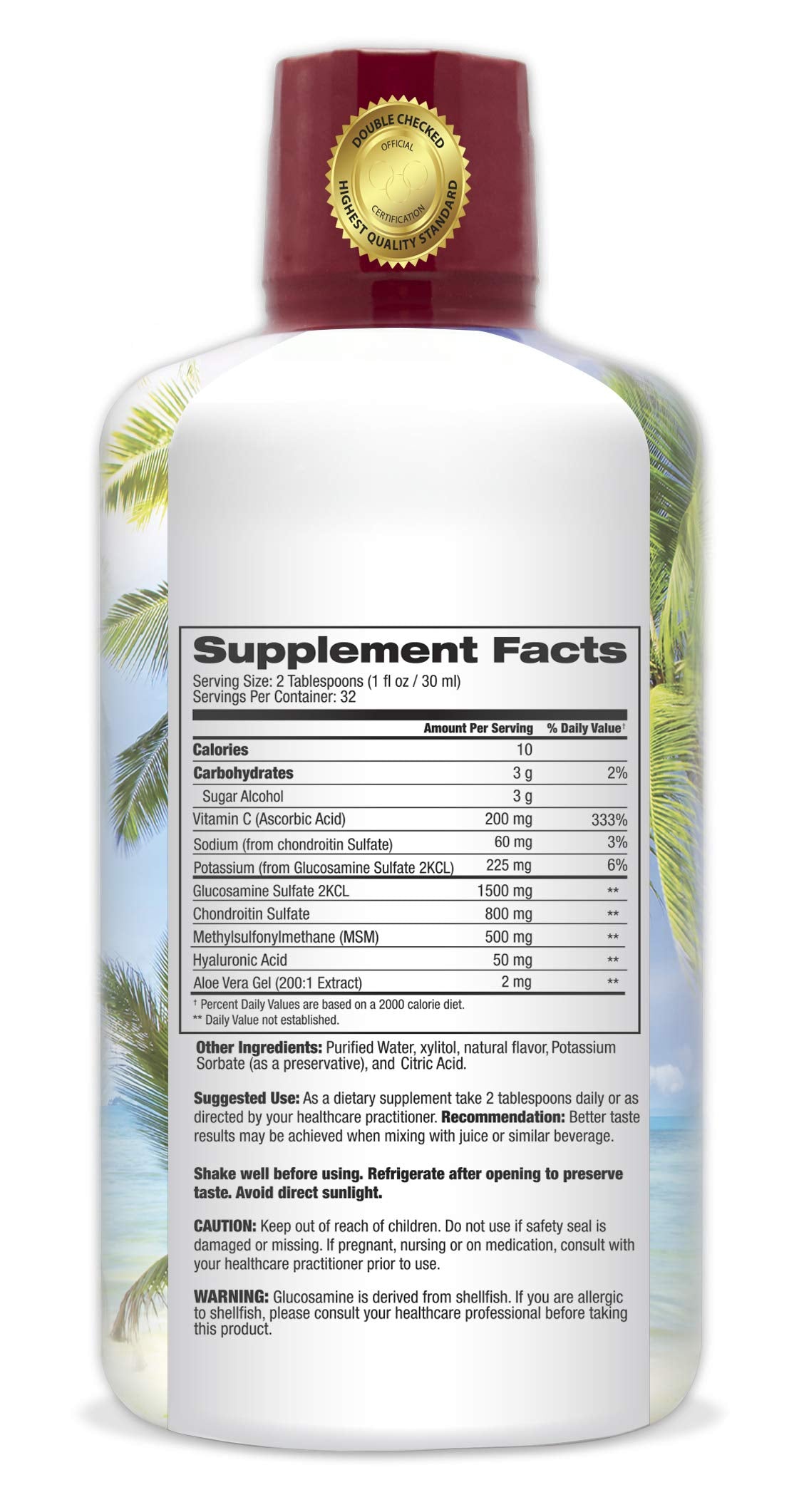 Tropical Oasis Joint Complete liquid pour demonstrates quick-dispense serving for ongoing joint support.