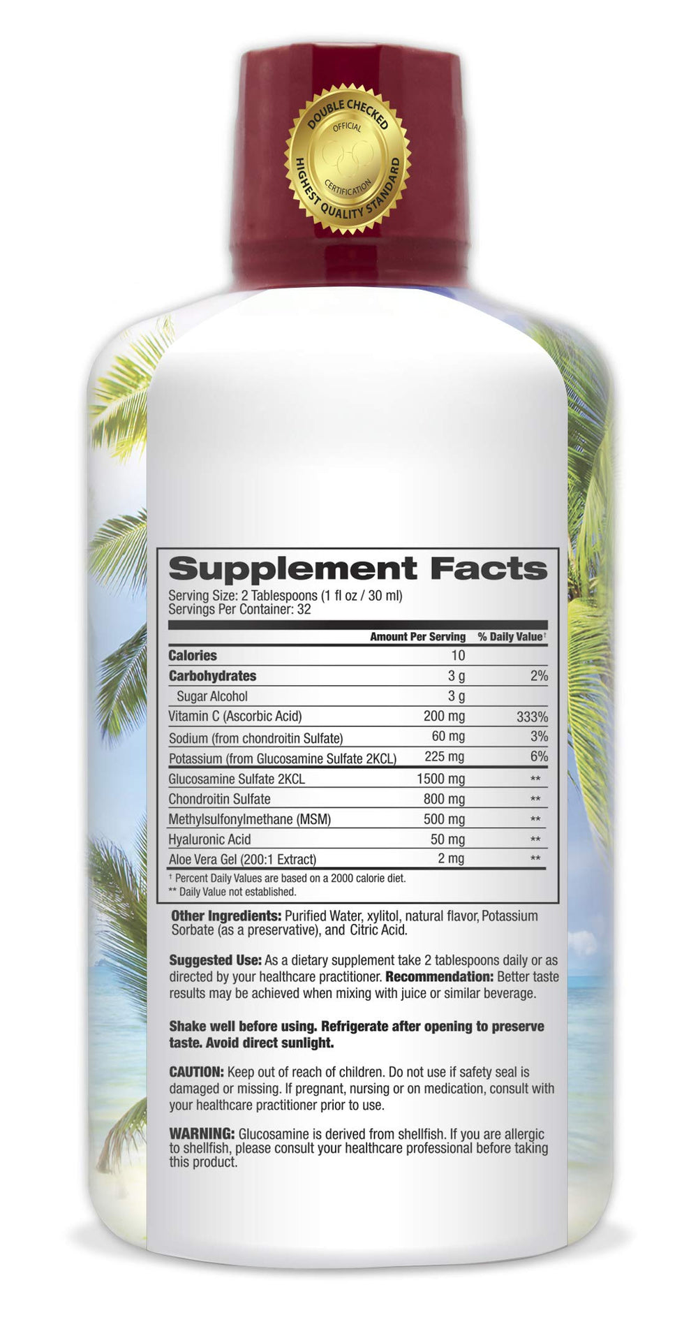 Tropical Oasis Joint Complete liquid pour demonstrates quick-dispense serving for ongoing joint support.