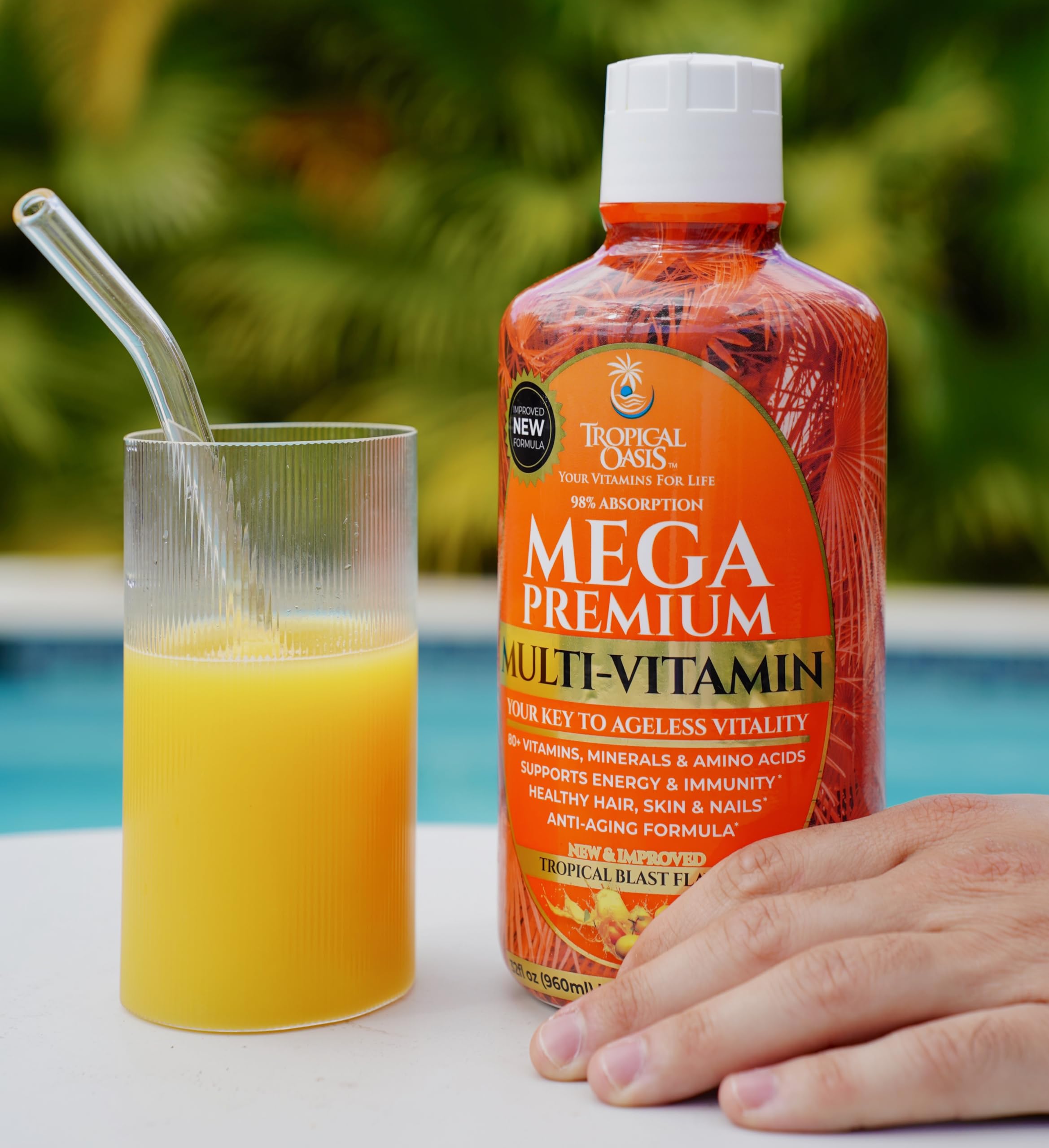 Tropical Oasis Mega Premium absorption graph illustrates up to 98% uptake