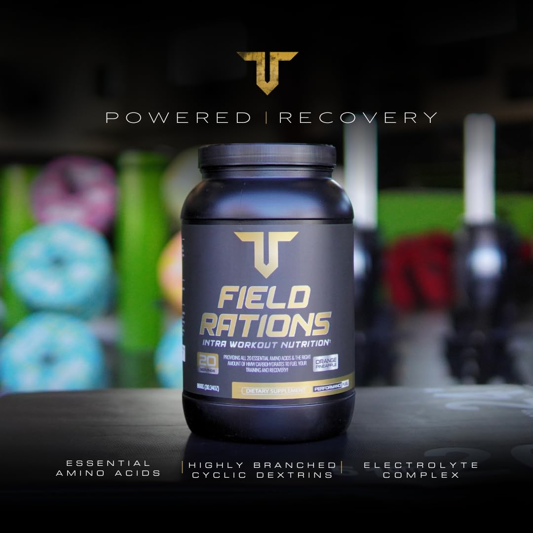 Troponin Field Rations scoop and tub pairing suggests convenient intra-workout fueling