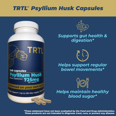 TRTL Psyllium Husk Capsules daily-use image showing easy swallow capsules