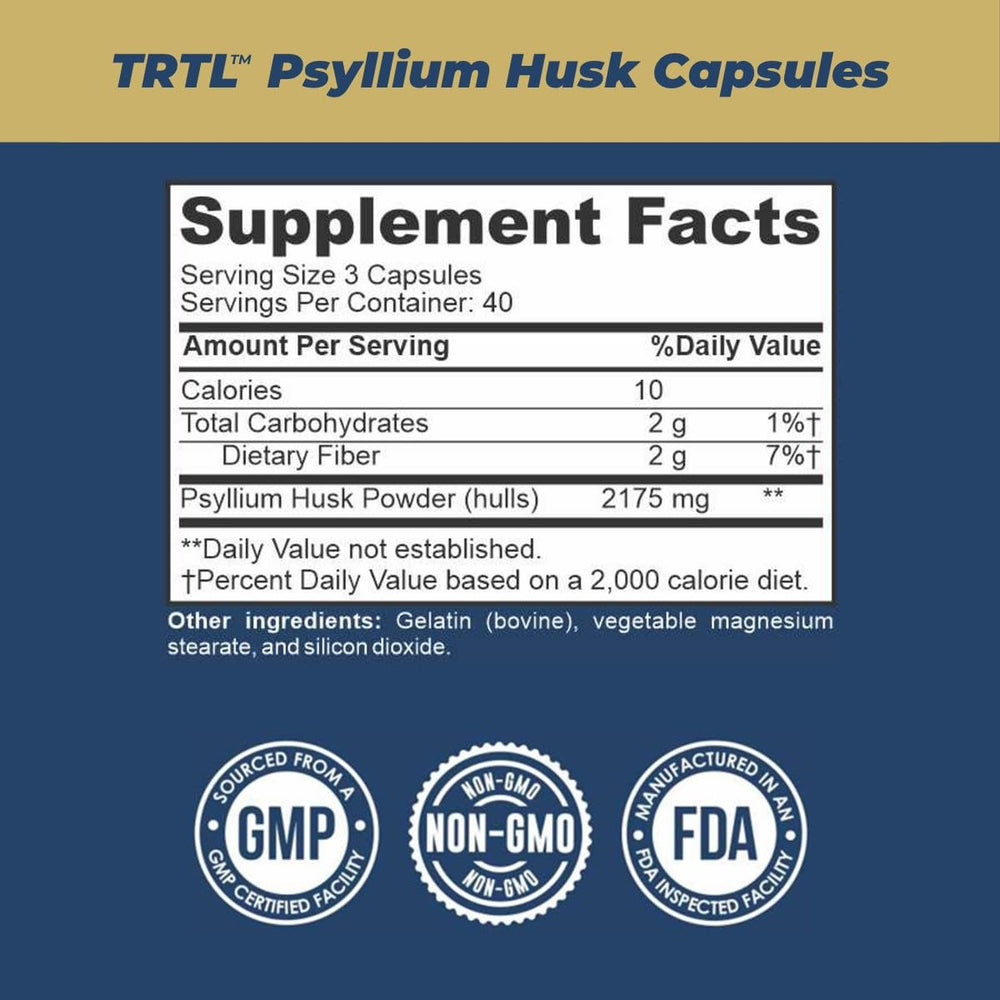 Psyllium supplement on kitchen counter suggests daily routine.