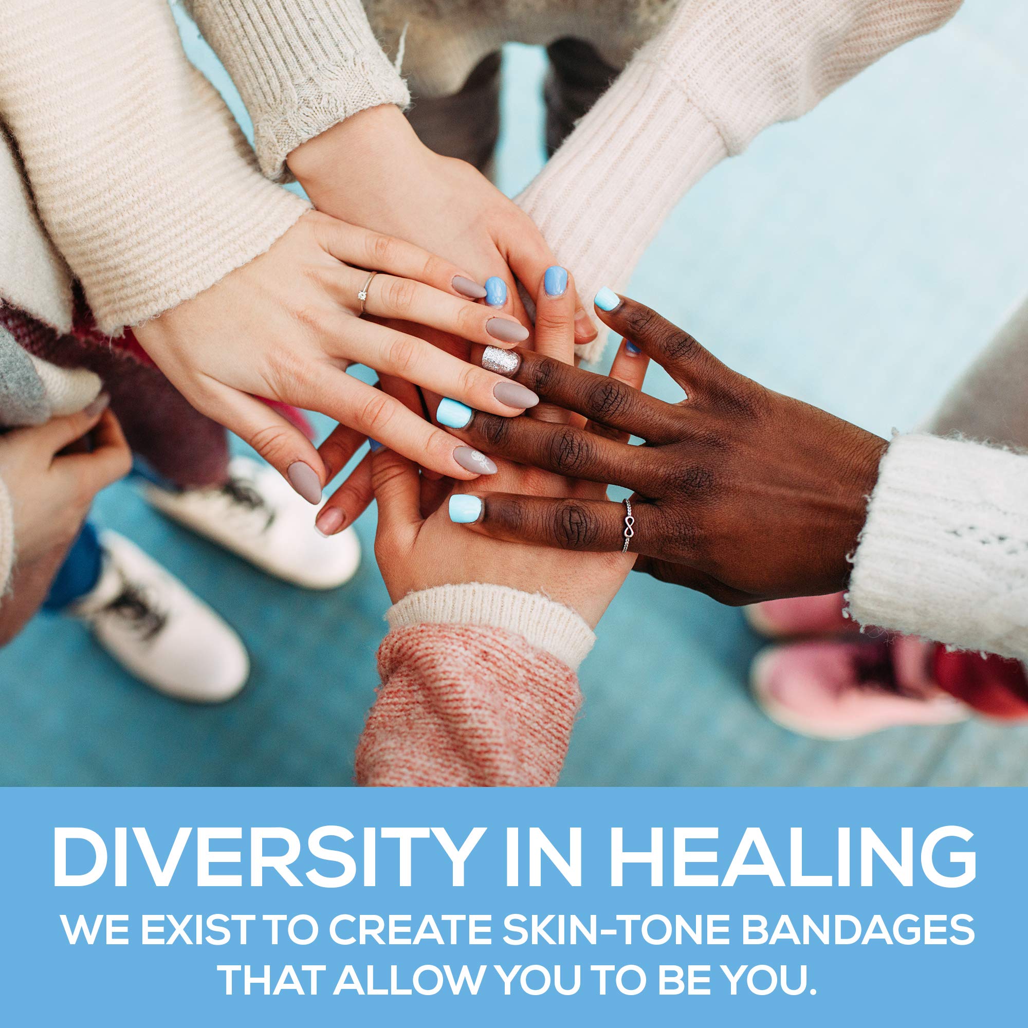 Tru-Colour adhesive bandages stay put on skin for reliable protection during activities.