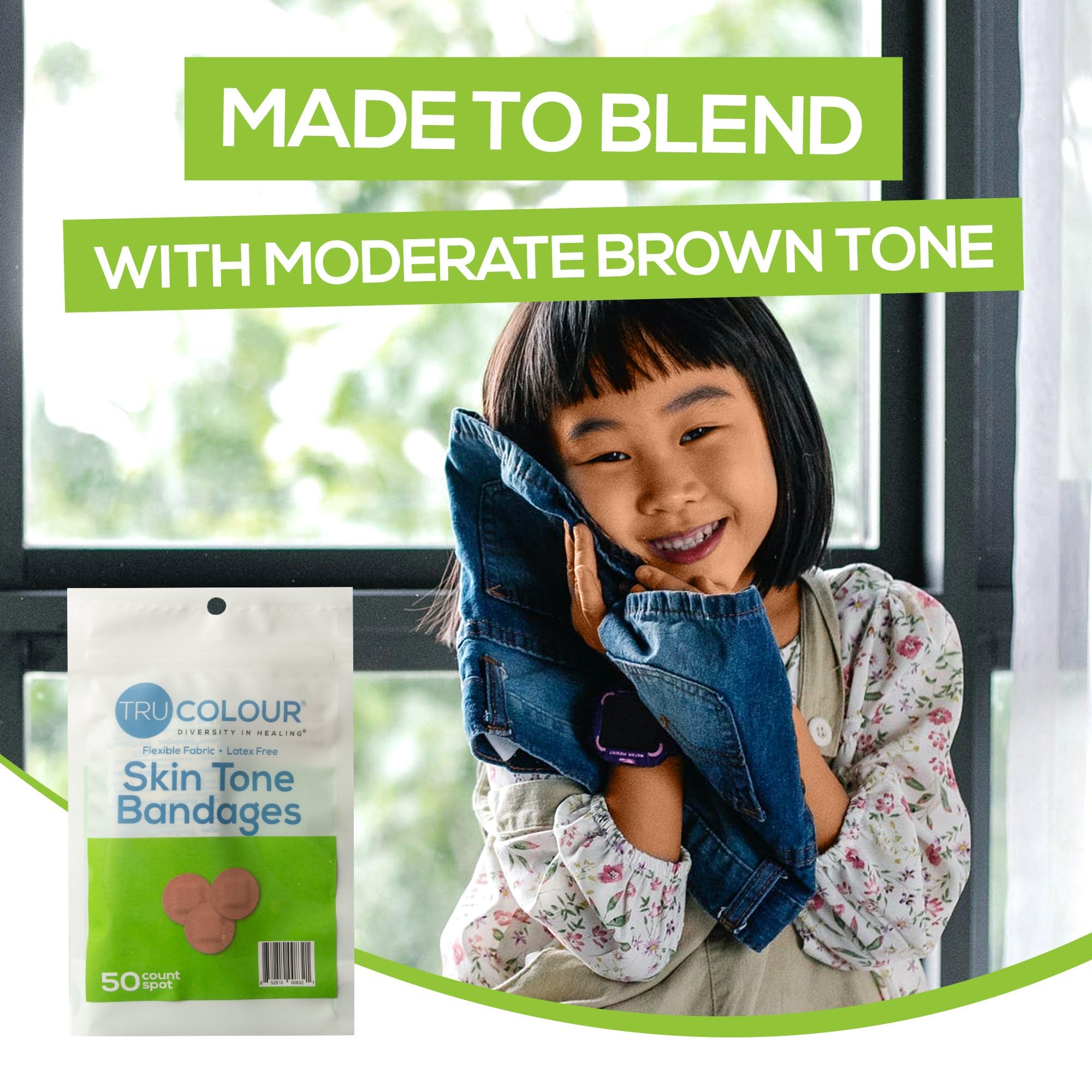 Tru-Colour flexible fabric bandages bend with motion