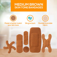 Tru-Colour Skin Tone Bandages medium size blends in and stays securely in place
