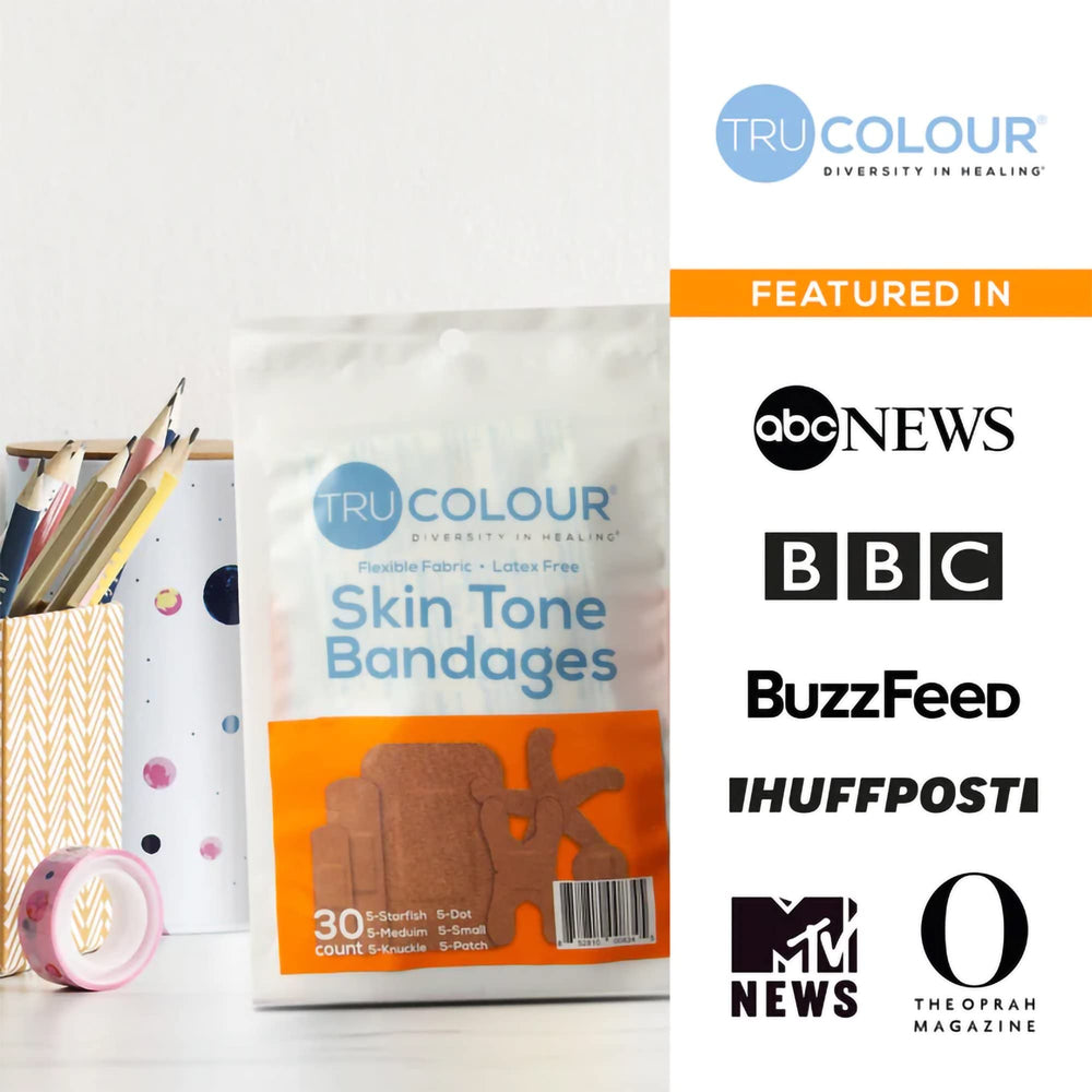 Tru-Colour Skin Tone Bandages resealable bag shows easy storage and organization