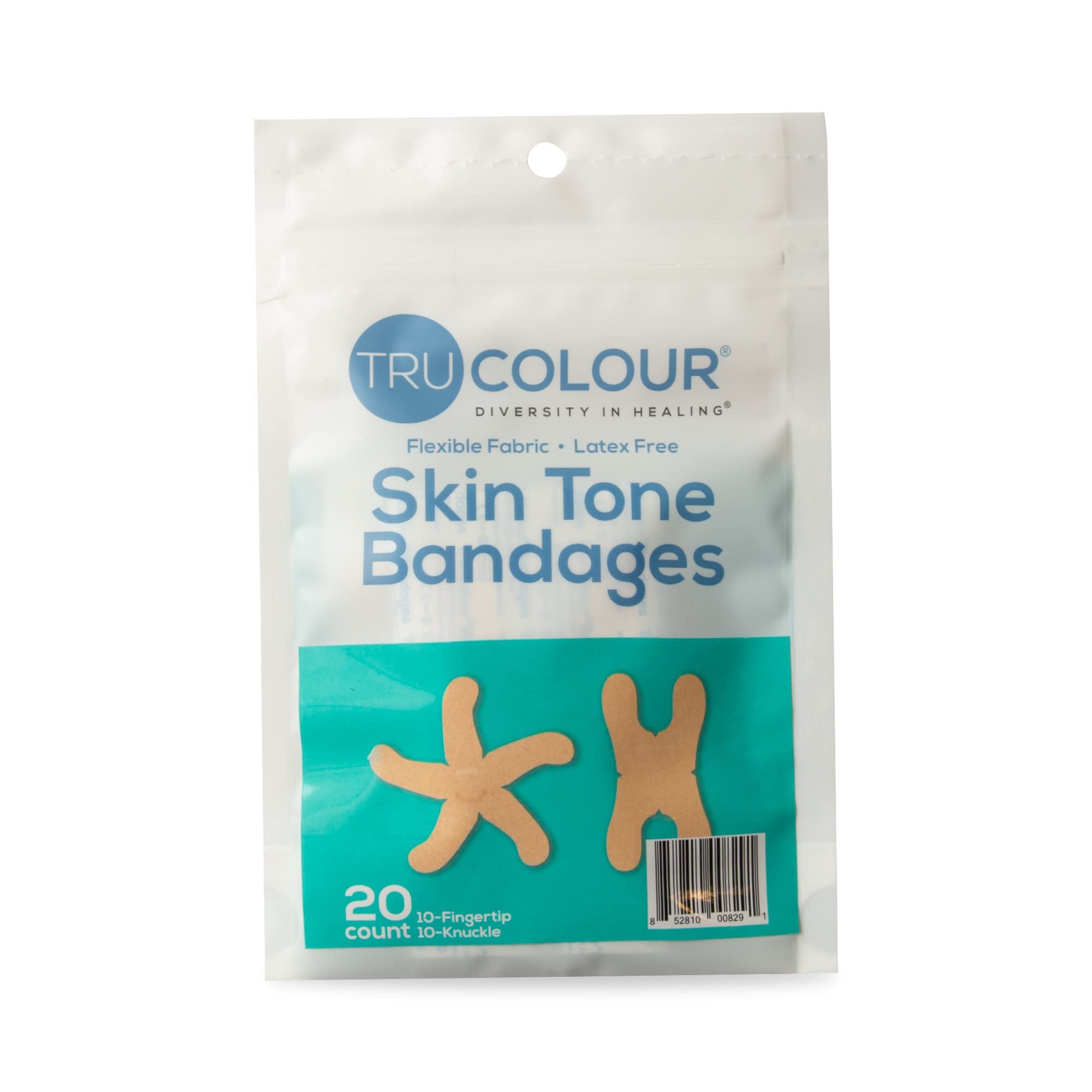Tru-Colour skin-tone fingertip bandages pack for precise coverage