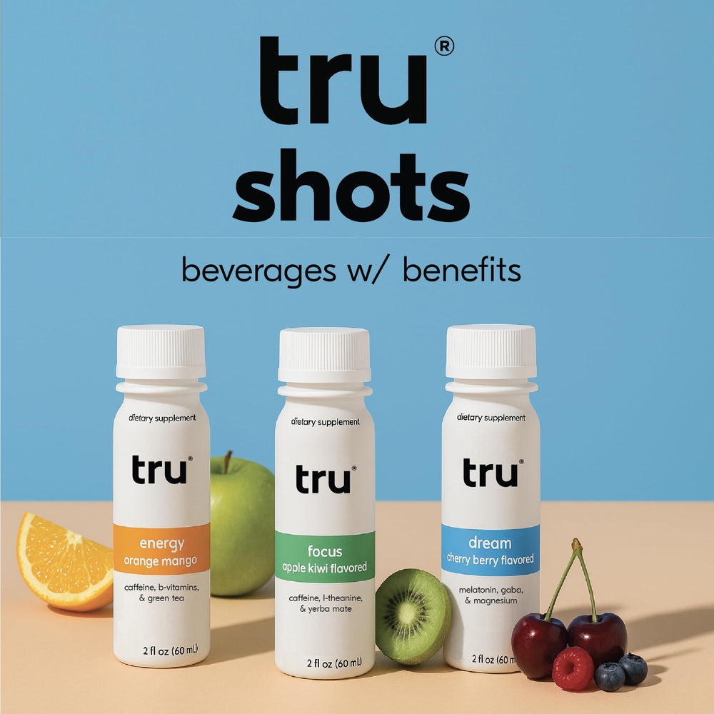 Tru Energy Shot travel-ready pack designed for on-the-go energy anywhere.