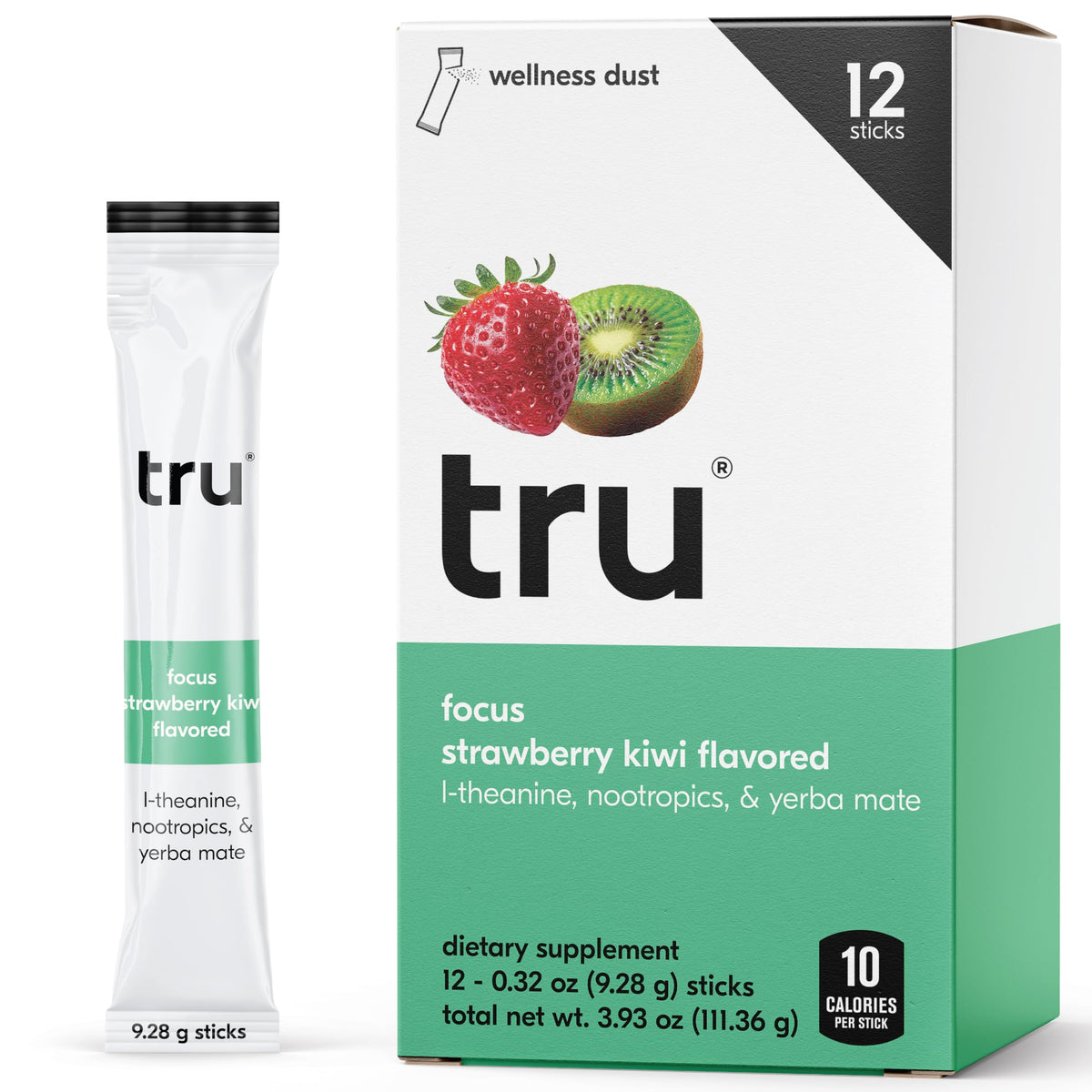 Tru Focus Powder strawberry kiwi sachet ready to mix for clean energy
