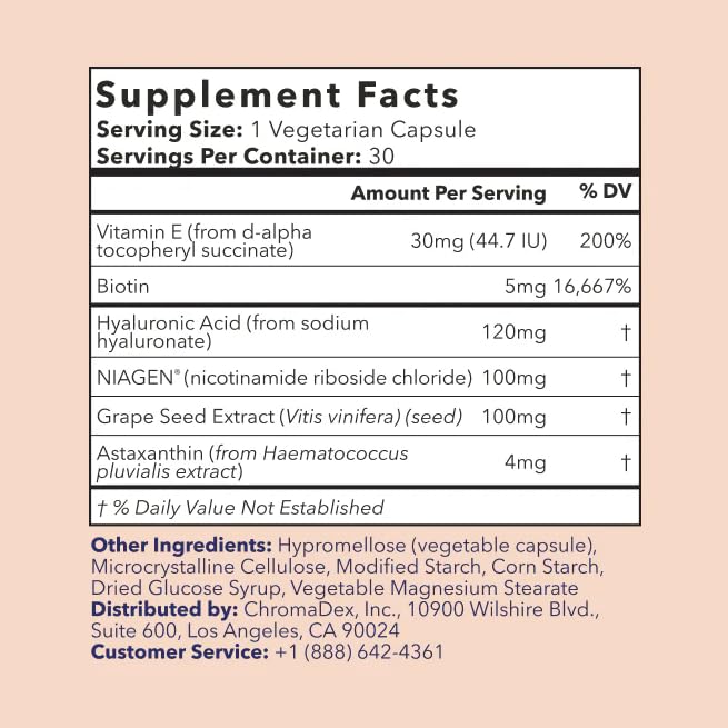 TRU NIAGEN Beauty NAD+ close-up capsules for convenient daily supplementation