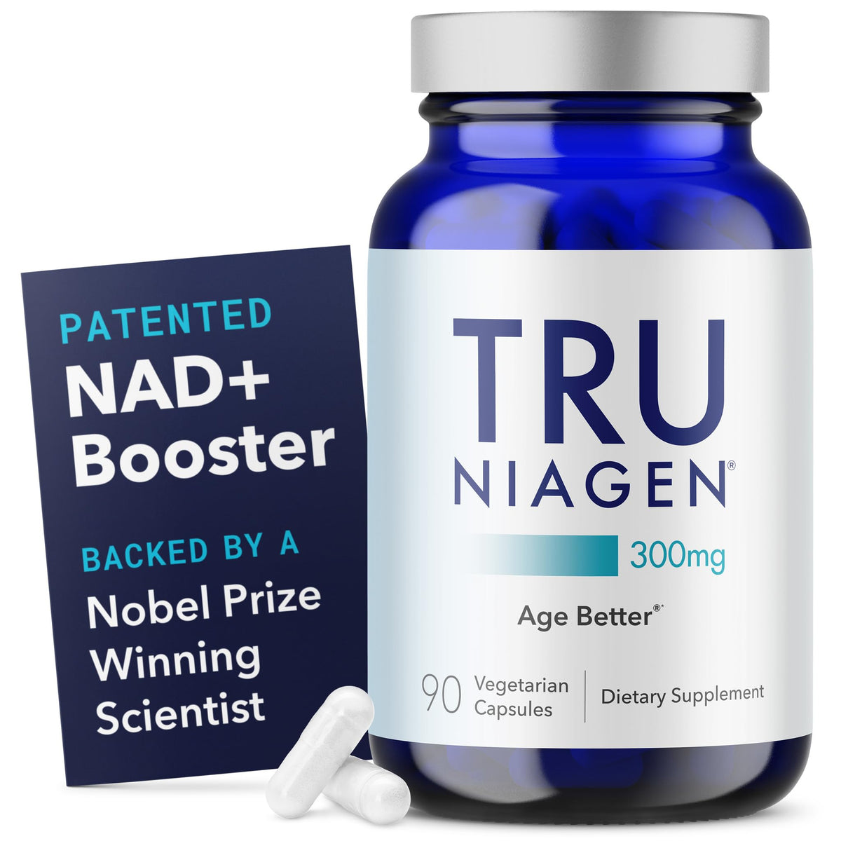 TRU NIAGEN bottle front with 90 capsules for daily NAD+ support