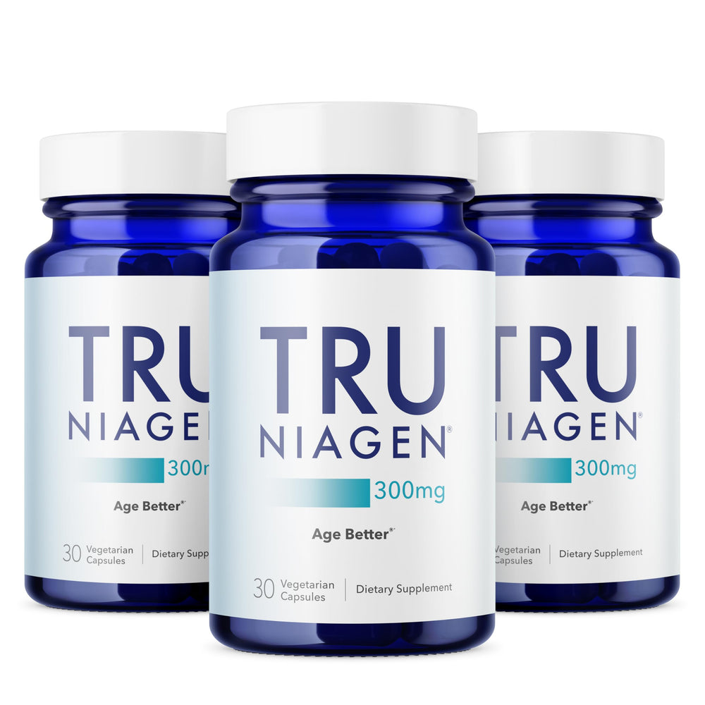TRU NIAGEN bottle pour showing daily NAD+ support for energy