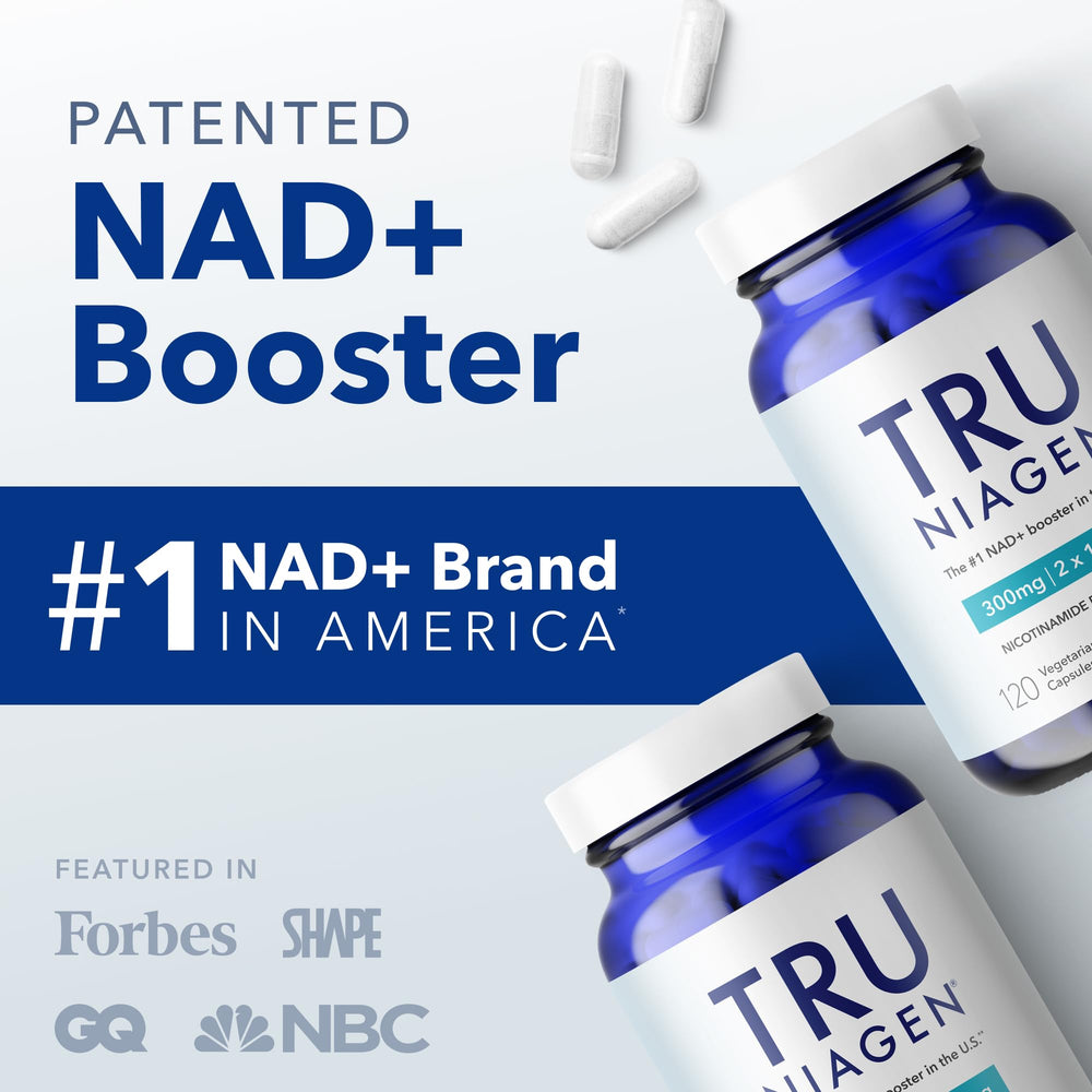 TRU NIAGEN label detail highlighting Niagen NR ingredient.