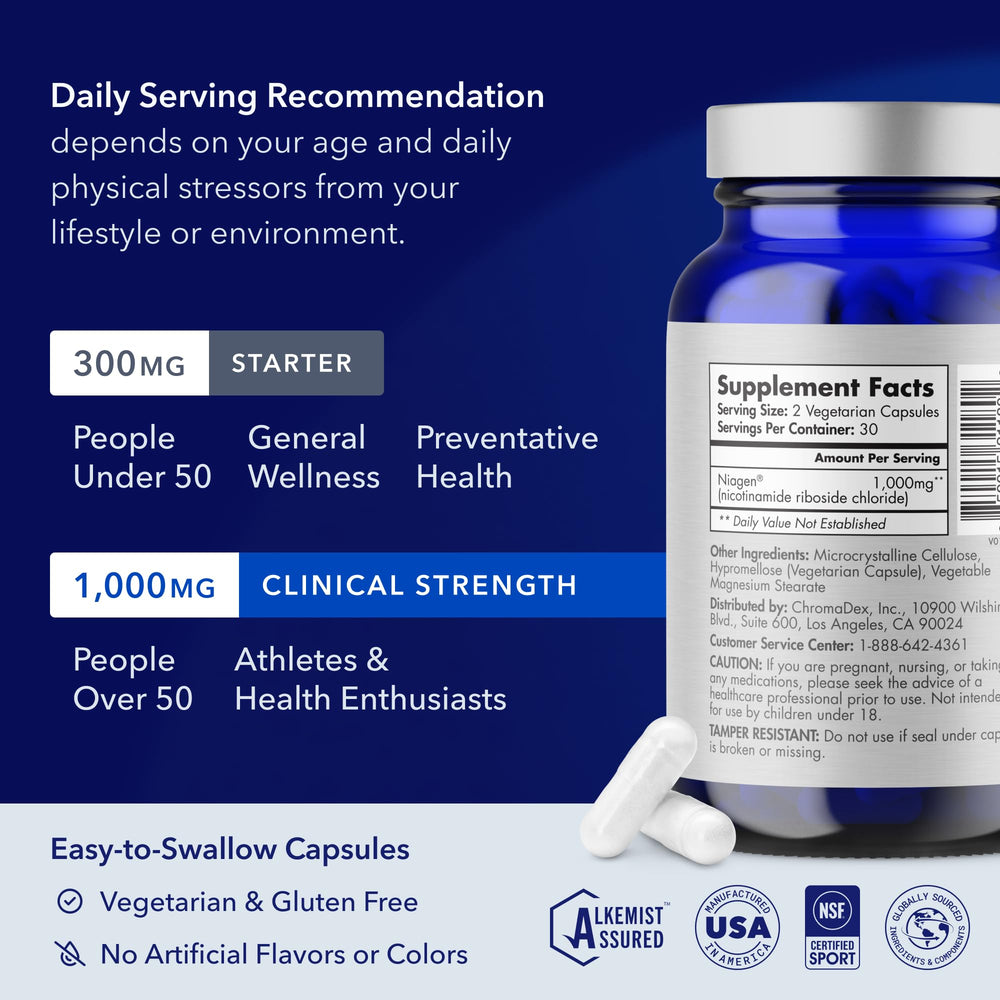 TRU Niagen Pro NAD+ box seen in wellness setup implying long-term vitality potential