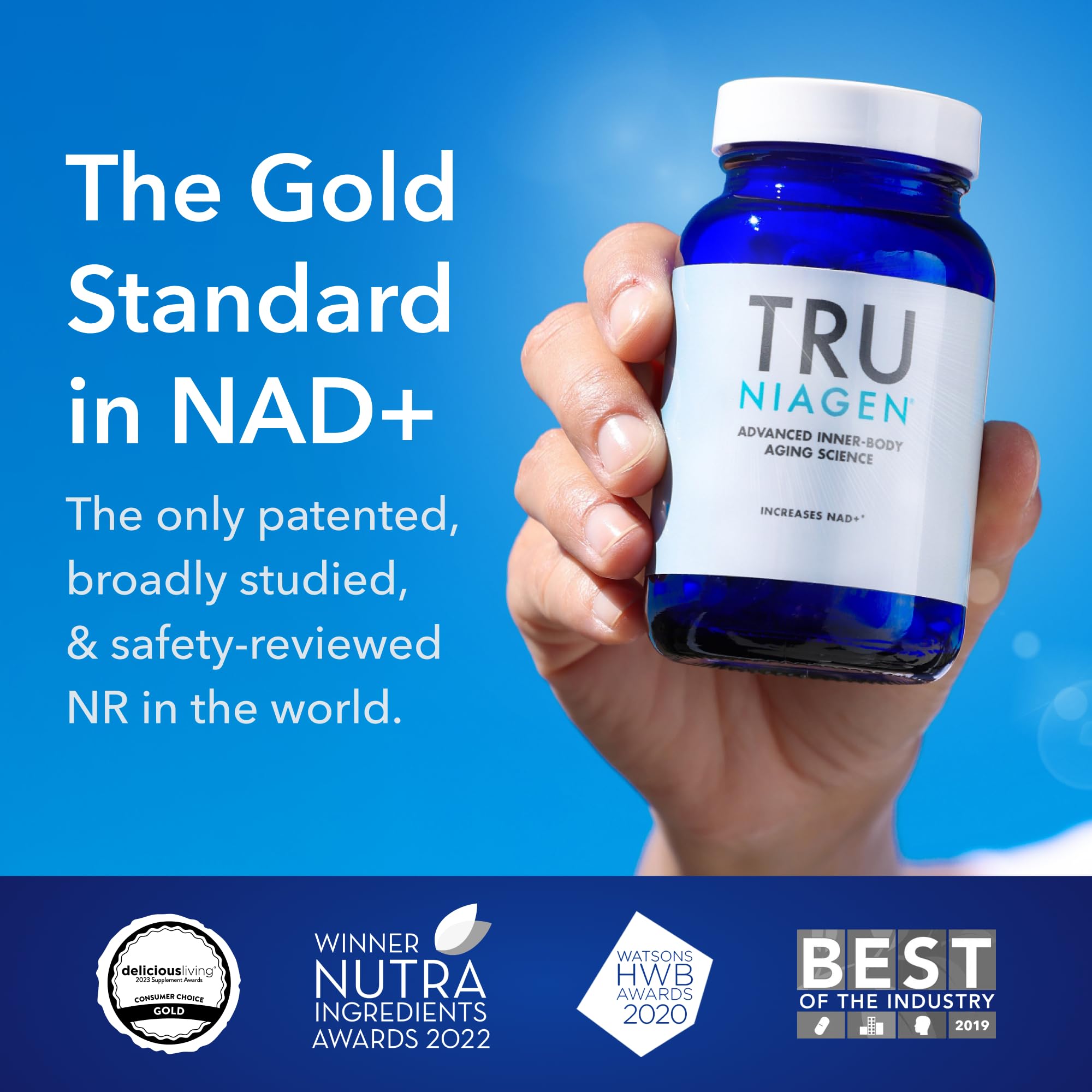 TRU NIAGEN USA-made badge indicating high-quality manufacturing