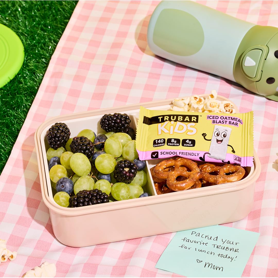 TRUBAR Kids bars lunchbox-ready pack for quick, wholesome snacking.