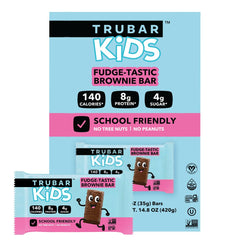 TRUBAR Kids Protein Bars Fudge-Tastic Brownie pack, ideal school lunchbox snack