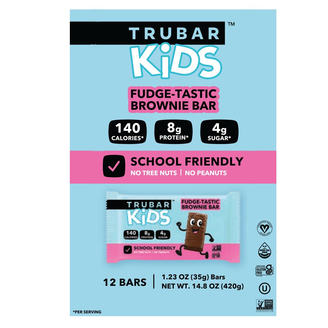 TRUBAR Kids Protein Bars gluten-free and peanut-free attributes, ideal for classrooms