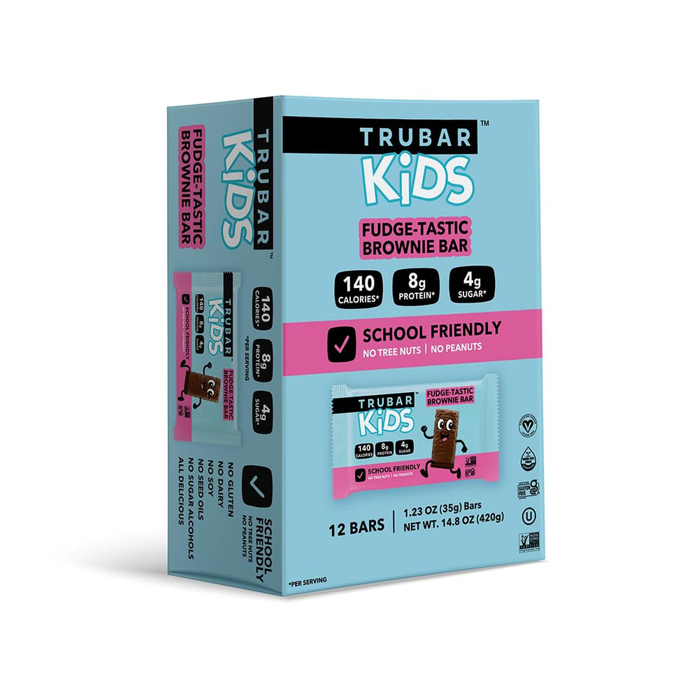 TRUBAR Kids Bar low sugar feature, 4g and 140 calories per bar