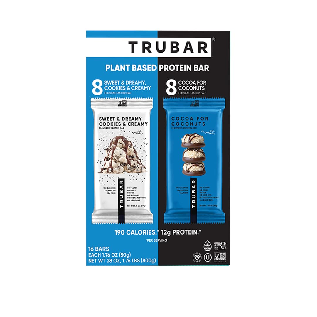 TRUBAR vegan protein bar cocoa for coconuts, rich cocoa and coconut notes; great on-the-go snack.