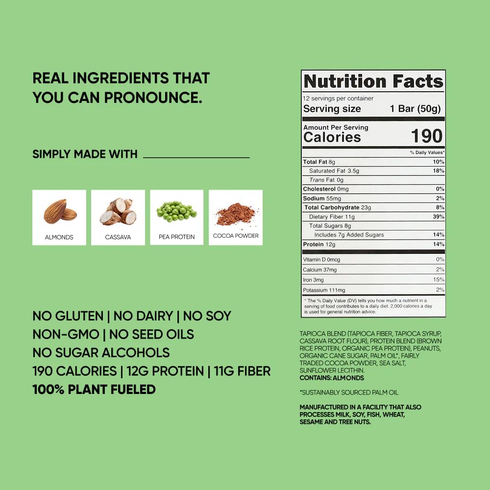 TRUBAR vegan protein bar mint chocolate close-up showing protein and flavor.