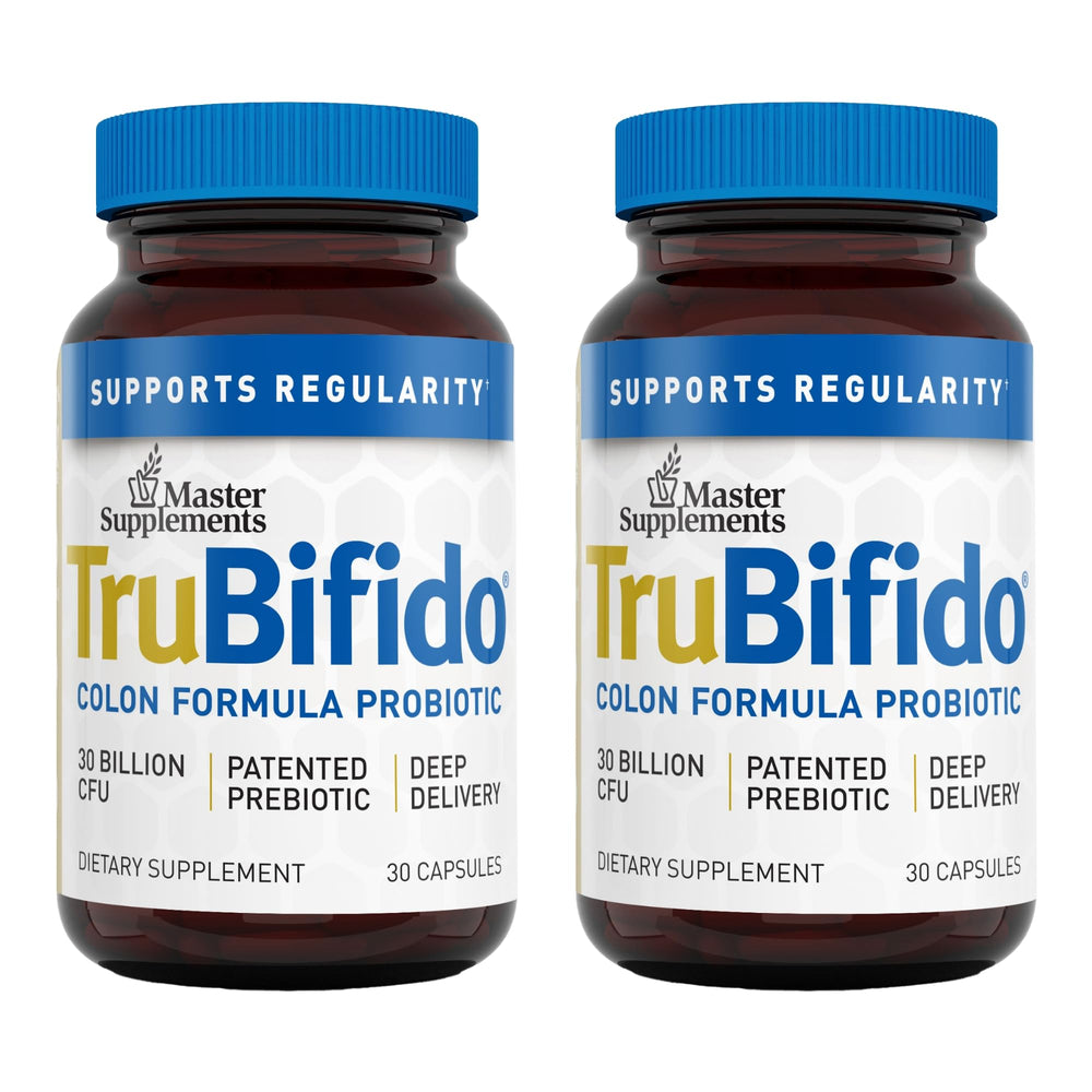TruBifido 2-pack bottle front showing probiotic formula for colon health and energy