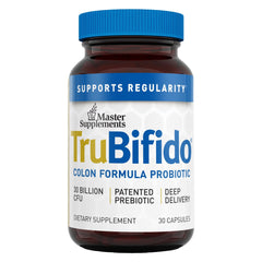 TruBifido bottle front highlighting the probiotic blend for colon wellness.