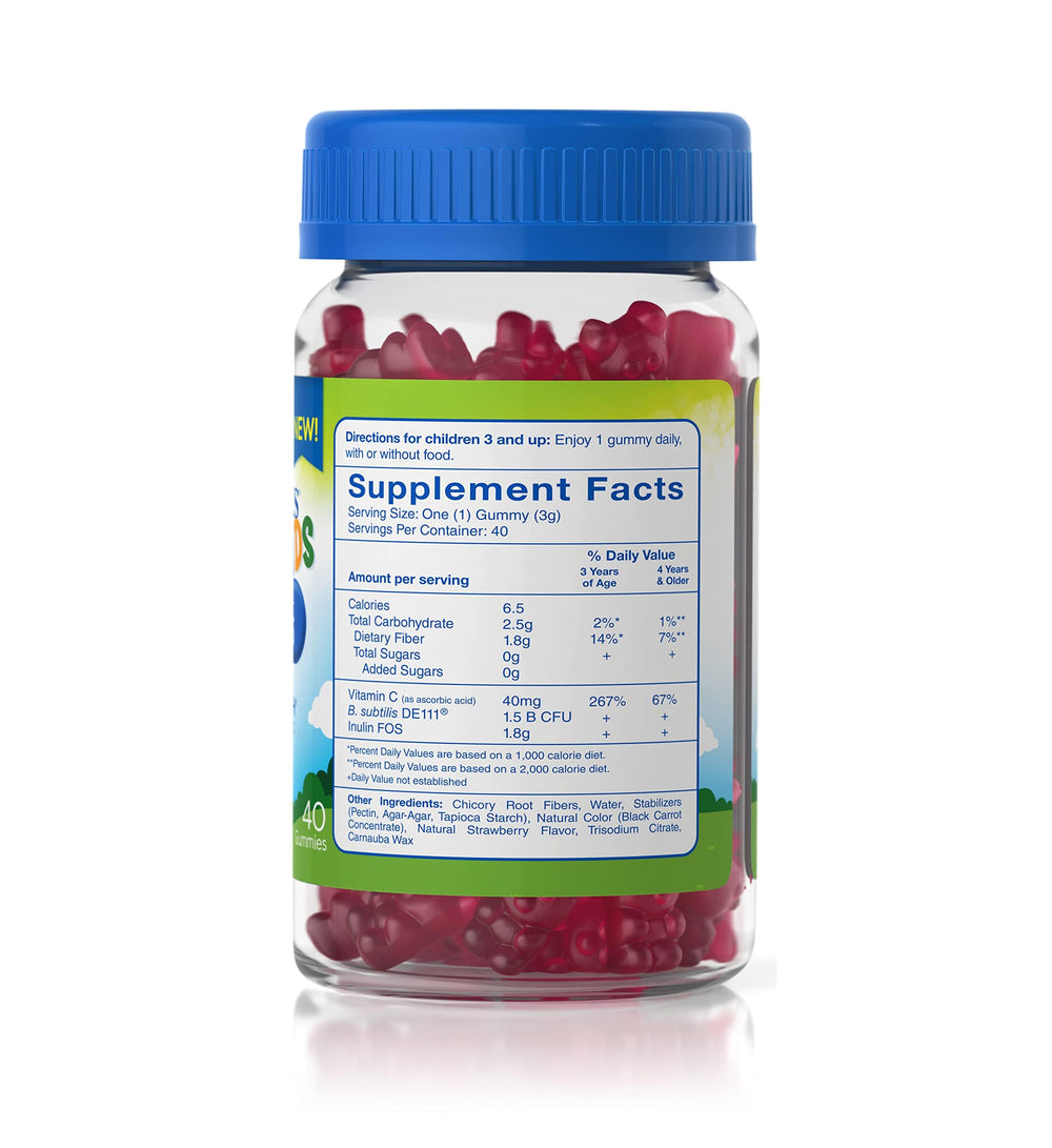 TruBiotics Kids probiotic strawberry gummies closeup highlighting flavor and texture