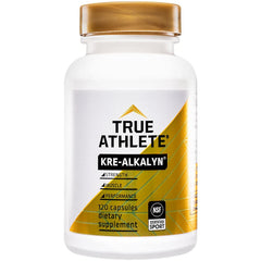 True Athlete Kre-Alkalyn 1500mg label highlighting NSF Certified for Sport quality and safety.