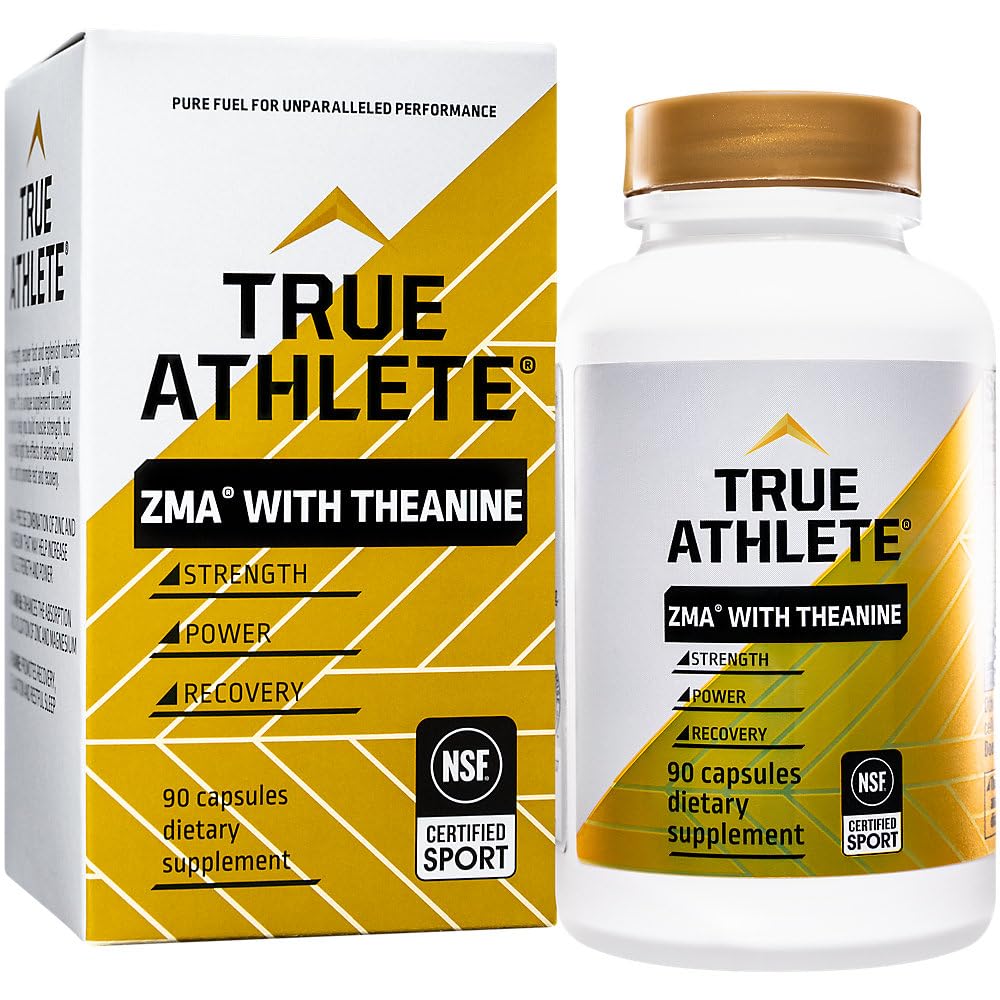 True Athlete ZMA with Theanine bottle image highlighting recovery-focused packaging